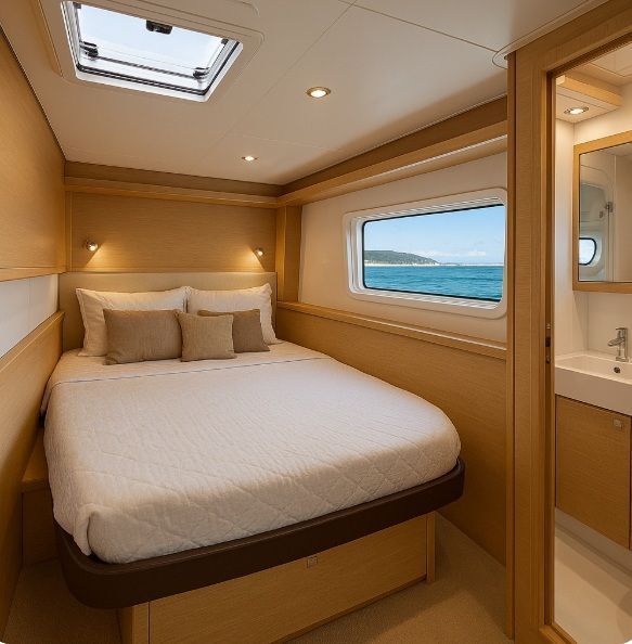 camarote doble catamarán con baño